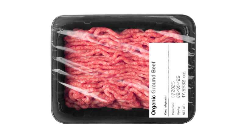 label op vleesverpakking
